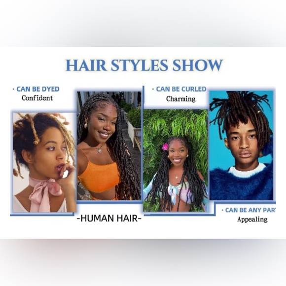 HUMAN HAIR Loc Extension 0.4cm Width 8inch 40 Strands 100% Handmade Dreadlocks - Picture 10 of 13